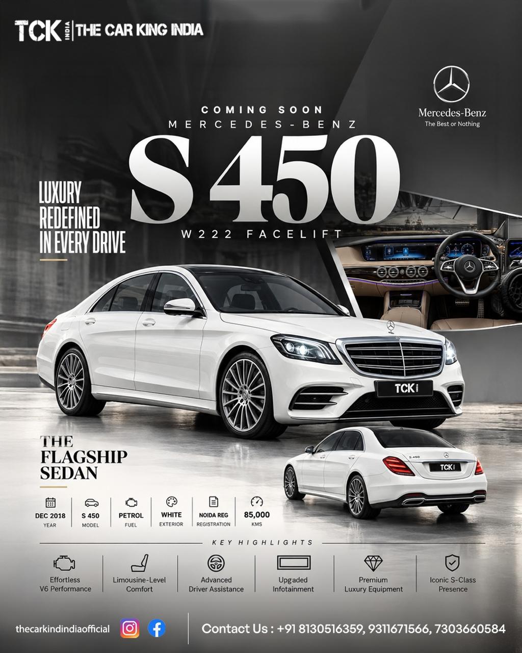 Used MERCEDES S450 FACELIFT 2018 white - photo 1